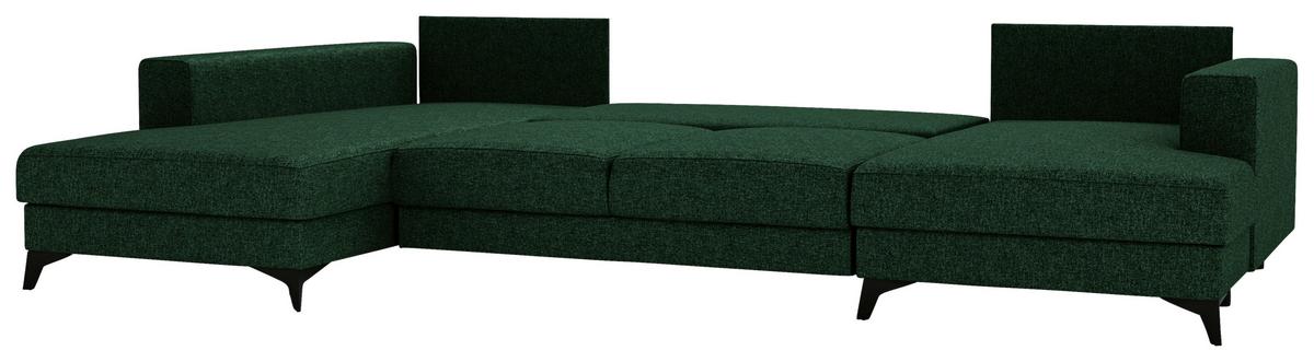 Harvey Grün U: 190x339x156 Cm - Schwarz/Grün, Design, Textil (190/339/156cm) - Livetastic