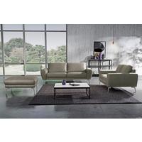 2-Sitzer-Sofa Spring Schwarz Chrom B: 177 cm - Chromfarben/Grau, Design, Leder (177/85/92cm) - Livetastic