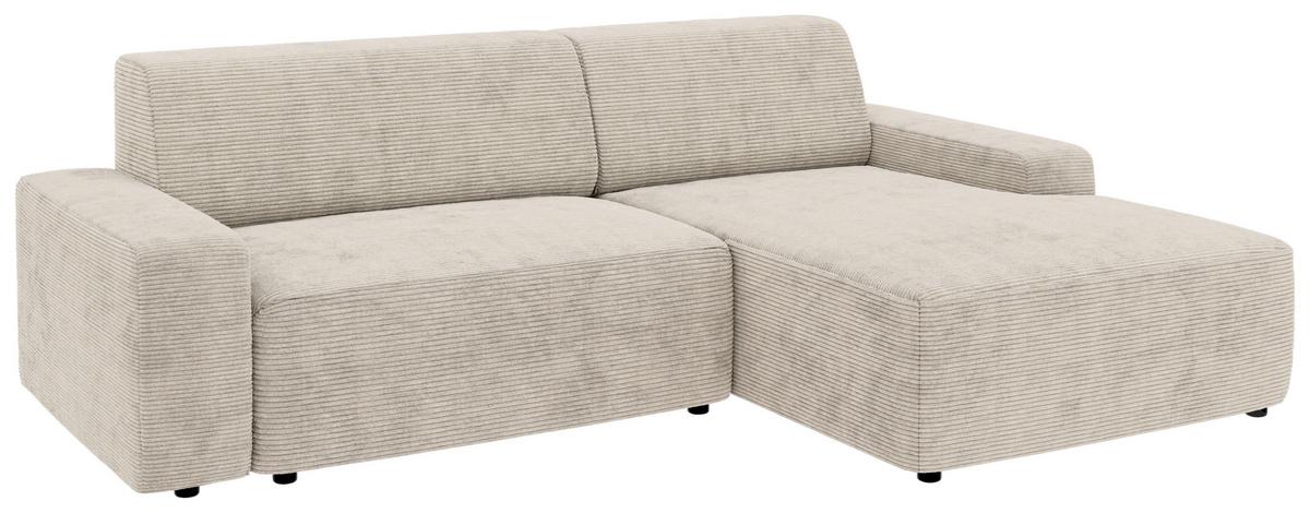 Ecksofa Wien, Creme S: 246x162 Cm - Creme/Schwarz, MODERN, Textil (246/162cm) - Trendmanufaktur