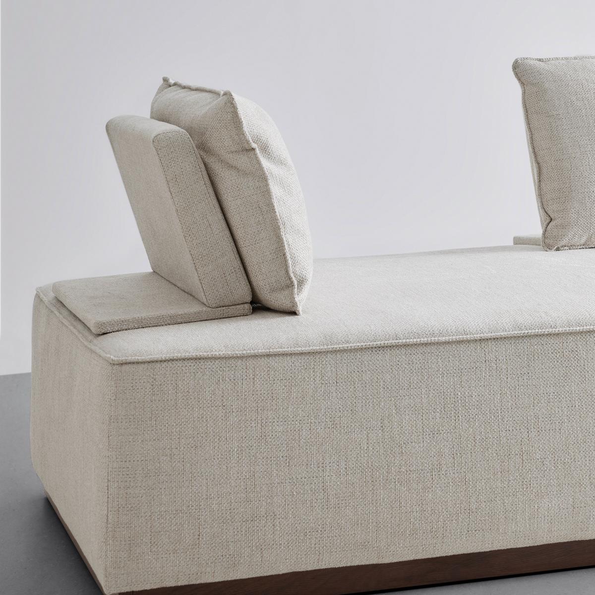 Pohovka CHRISTINA, béžová farba - farba vlašského orecha/béžová, Modern, drevo/kompozitné drevo (215,5/87/106cm) - Bessagi Home