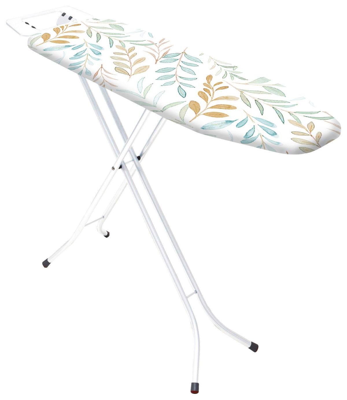 Bügelbrett Benny 131x36 cm mit Bügeleisenablage - Schwarz/Weiß, Basics, Textil (131/90/36cm) - Homezone