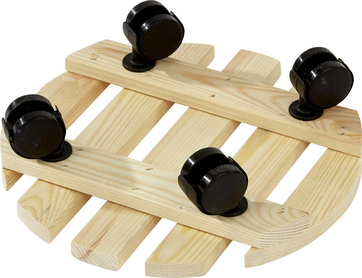 Blumenroller Thadeos Ø 30 Cm Kiefer - Naturfarben, KONVENTIONELL, Holz/Kunststoff (30/8cm)