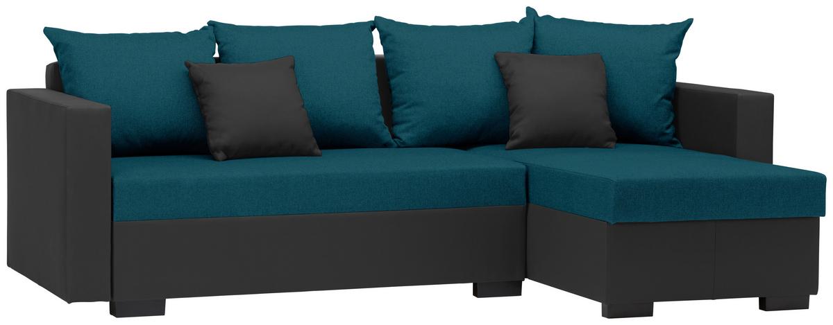 Ecksofa Karol - Türkis/Schwarz, MODERN, Textil (230/140cm) - P & B