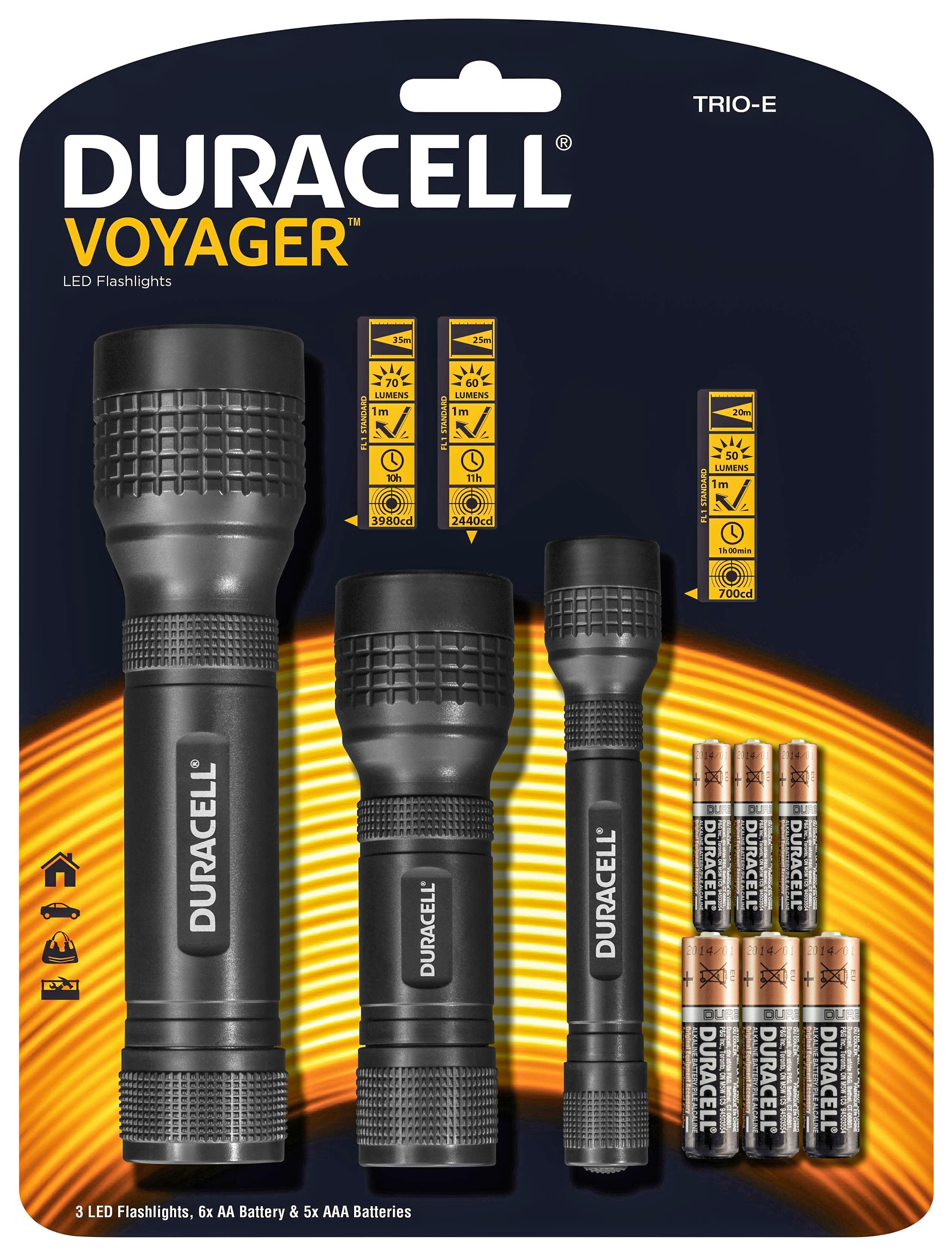 Taschenlampe Duracell Trio E - MODERN, Kunststoff
