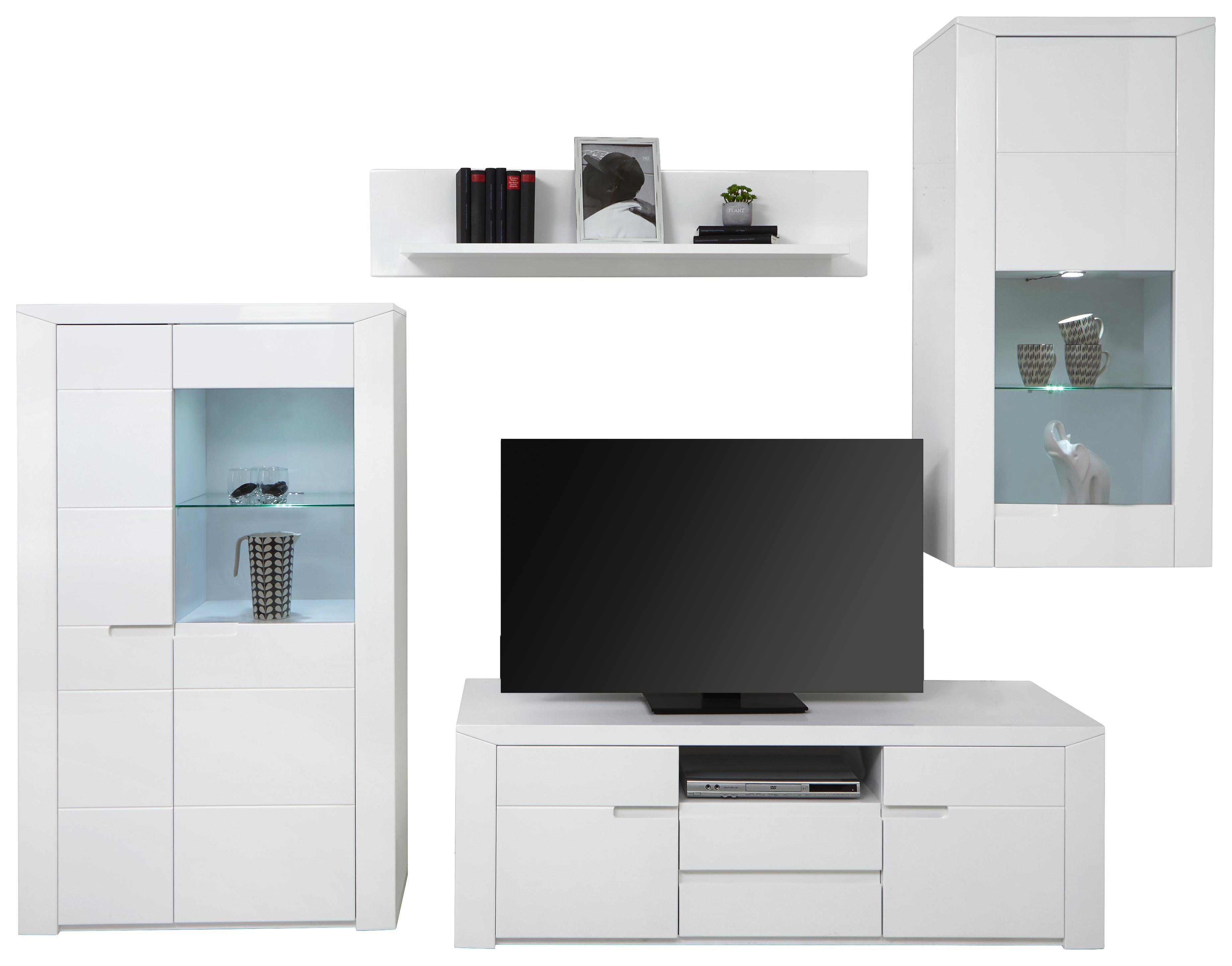 Wohnkombination Bree 6 - Weiß, MODERN, Holzwerkstoff (288/225/49cm)