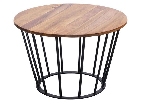 Couchtisch Aus Echtholz Rund, Sheesham Massiv + Eisen - Sheeshamfarben/Schwarz, Design, Holz/Metall (62/62/40cm) - Livetastic Couchtisch Aus Echtholz Rund, Sheesham Massiv + Eisen - Sheeshamfarben/Schwarz, Design, Holz/Metall (62/62/40cm) - Livetastic