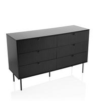 Kommode Karby S Schwarz B: 120 Cm - Schwarz, MODERN, Holzwerkstoff (120/40/75cm) - MID.YOU