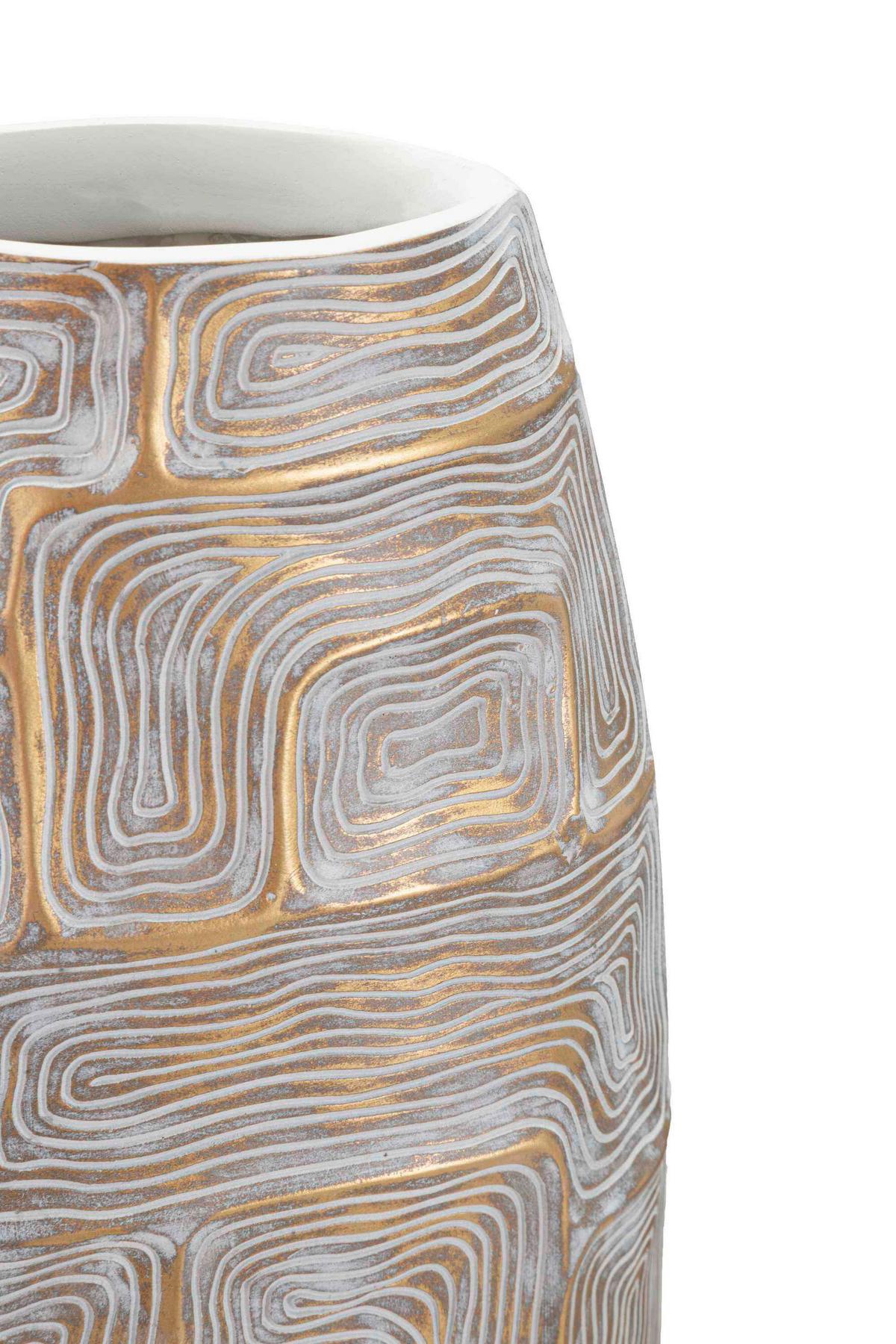 Vase Eclips Tower Weiß, Goldfarben B: 24,5 cm - Goldfarben/Weiß, Basics, Kunststoff (24.5/59.5/11.5cm)