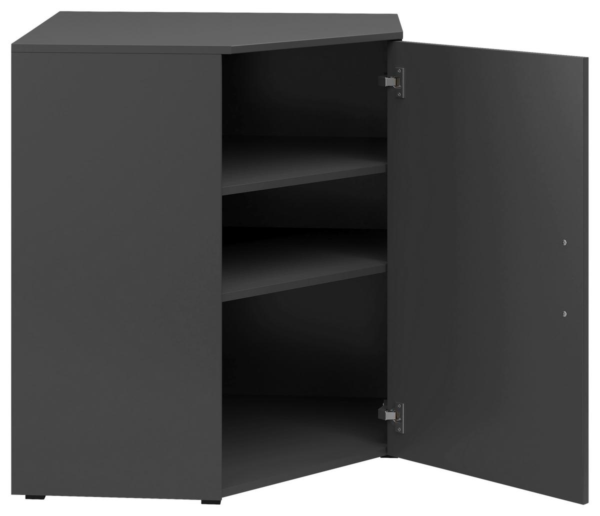 Rohová komoda MULTISTAURAUM š: 101 cm - čierna/grafitová, Modern, kompozitné drevo/plast (71,5/71,5cm)