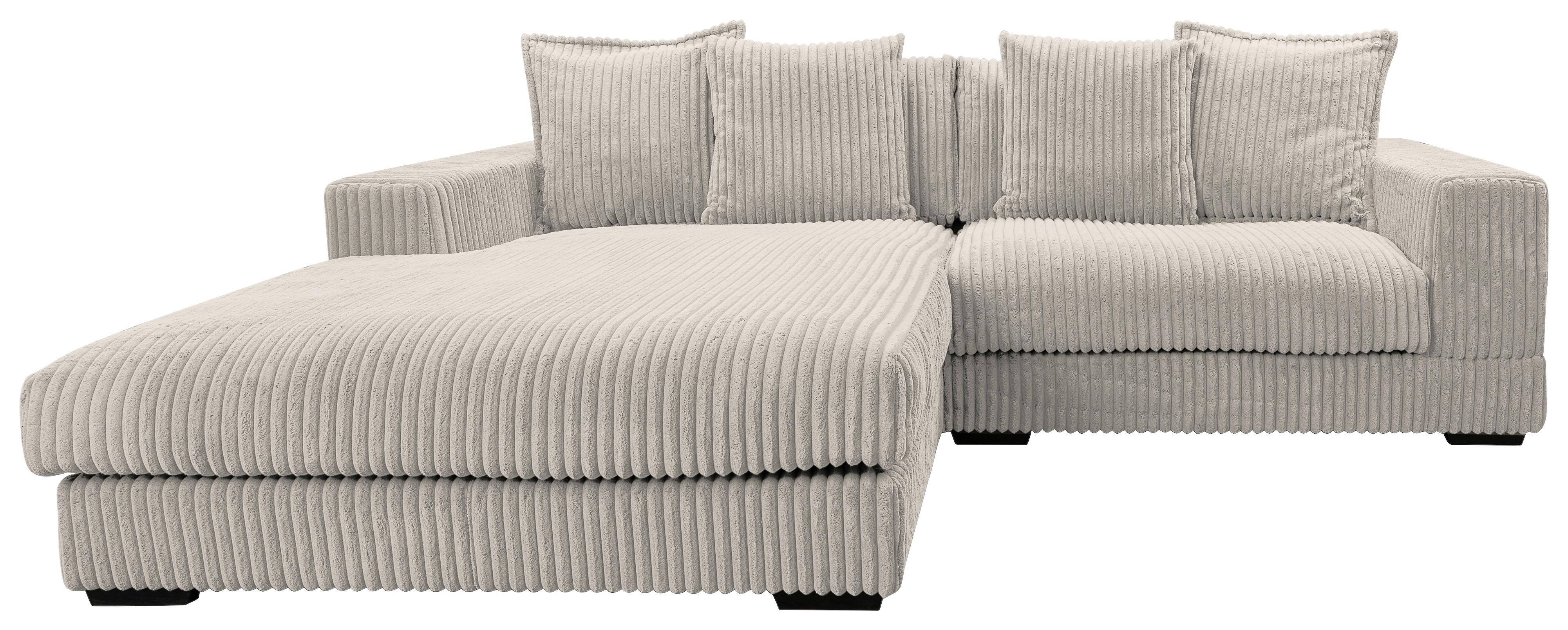 Ecksofa Funny - Hellgrau/Schwarz, Design, Textil (195/285cm) - MID.YOU