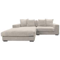Ecksofa Funny - Hellgrau/Schwarz, Design, Textil (195/285cm) - MID.YOU