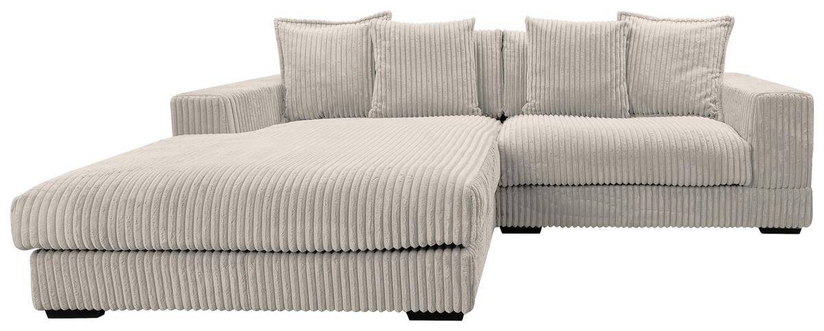 Ecksofa Funny - Hellgrau/Schwarz, Design, Textil (195/285cm) - MID.YOU