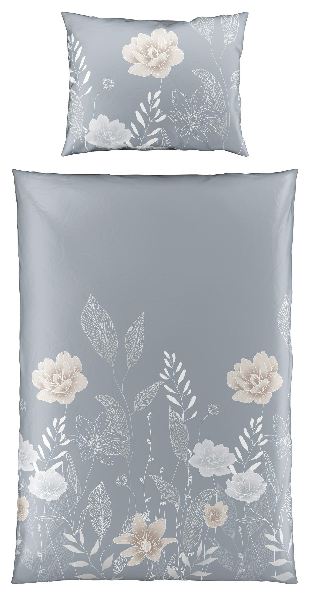 Posteľná bielizeň Nala, 70/90 140/200cm - sivá, Romantik / Landhaus, textil (140/200cm) - Mömax