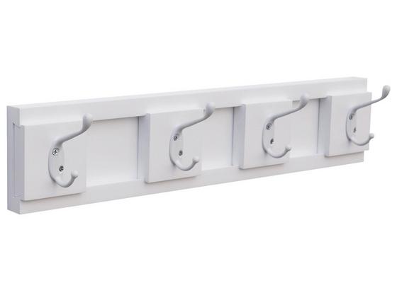 Lišta S Háčky Helga - bílá, Moderní, kov/kompozitní dřevo (48/10/9cm) Lišta S Háčky Helga - bílá, Moderní, kov/kompozitní dřevo (48/10/9cm)
