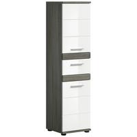 Stredne vysoká skrinka Blake, šedá/biela - biela s vysokým leskom, Modern, kompozitné drevo/plast (35/137/31cm) - MID.YOU