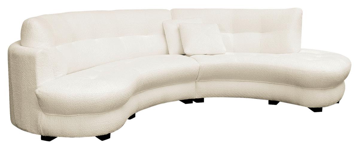 Ecksofa Bretania, Weiß S: 300x113 cm - Schwarz/Weiß, Design, Textil (300/113cm) - Livetastic