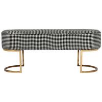 Sitzbank Athea 125 - Goldfarben/Schwarz, Design, Textil (105/42/40cm) - Kayoom