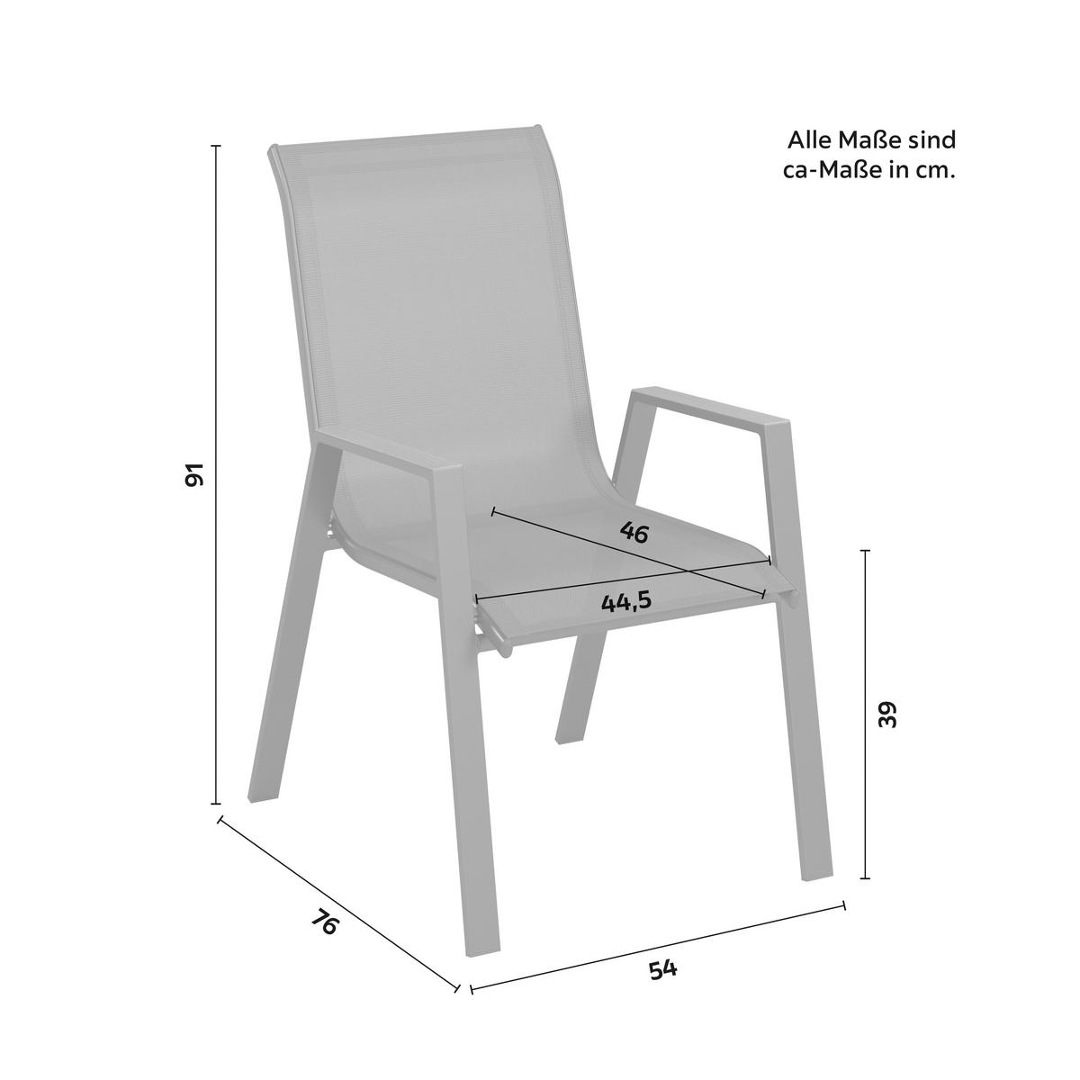 ZAHRADNÍ ŽIDLE DENI 1 - přírodní barvy/antracitová, Basics, kov/textil (54/90/76cm) - Mömax