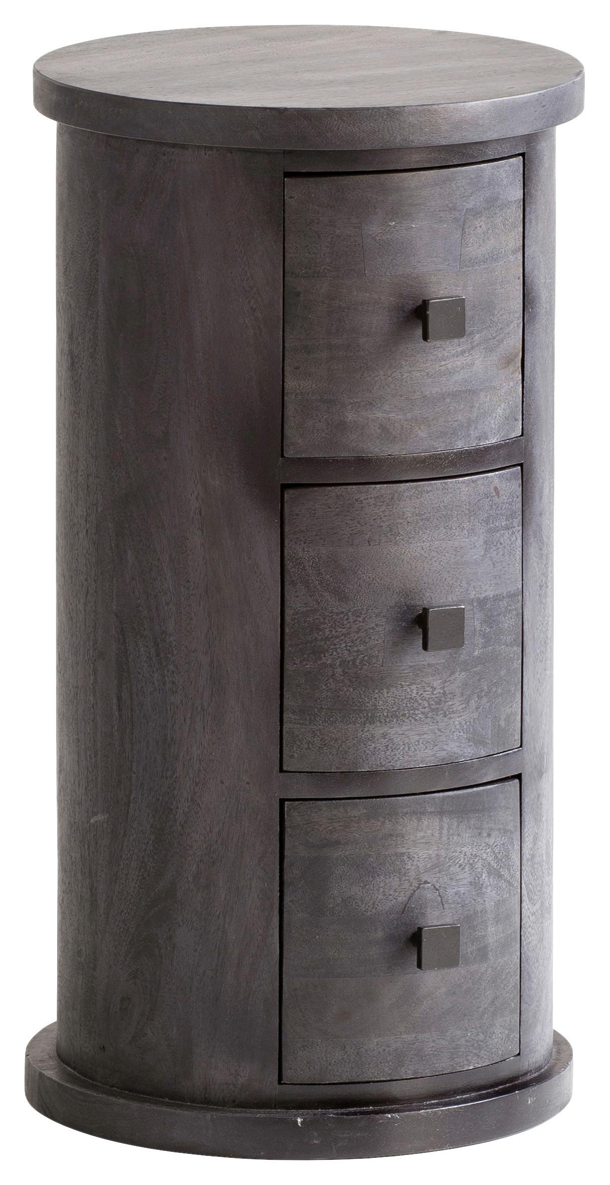 Komoda mangové dřevo - černá, Natur, kov/dřevo (34/65cm) - MID.YOU