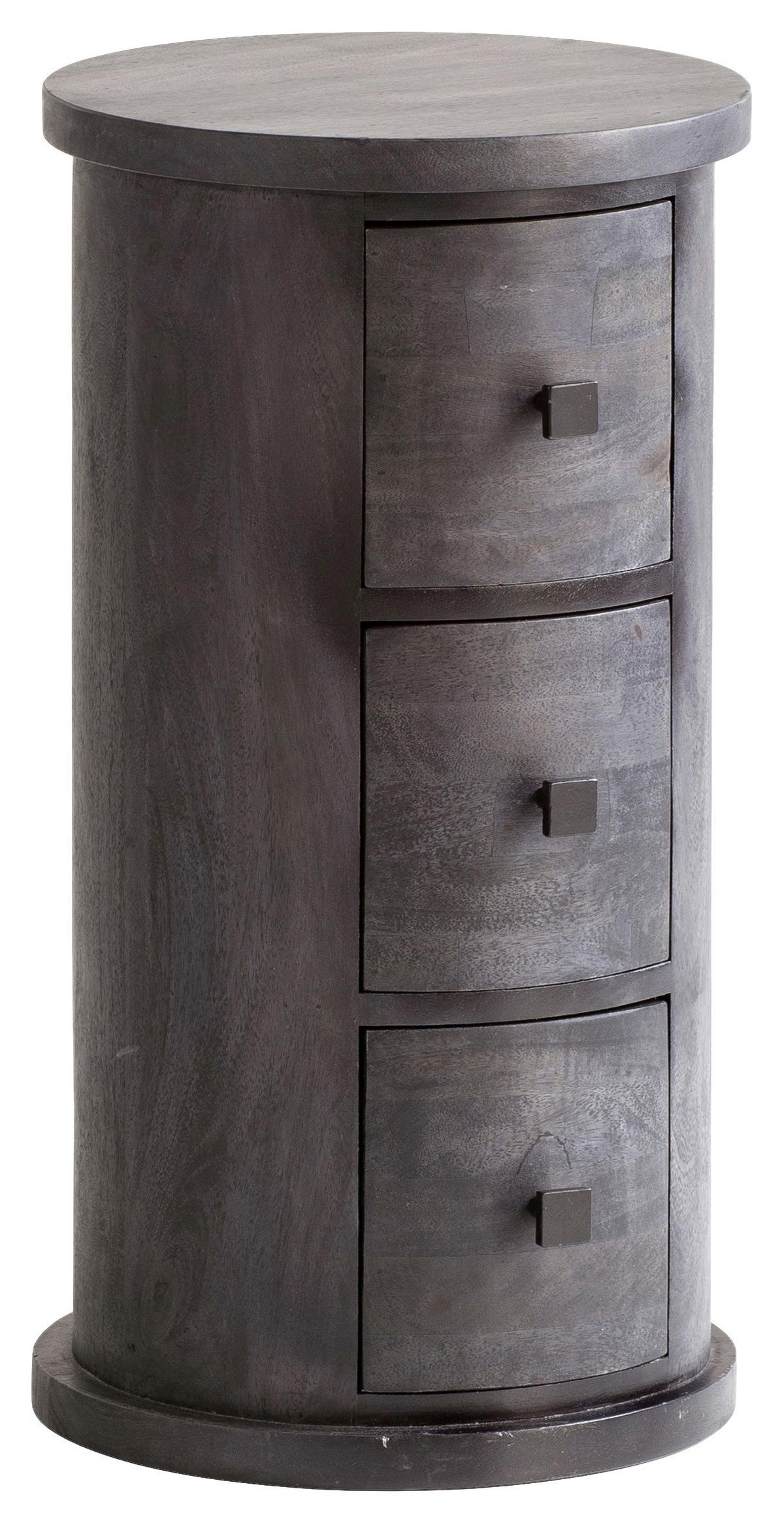 Komoda mangové dřevo - černá, Natur, kov/dřevo (34/65cm) - MID.YOU