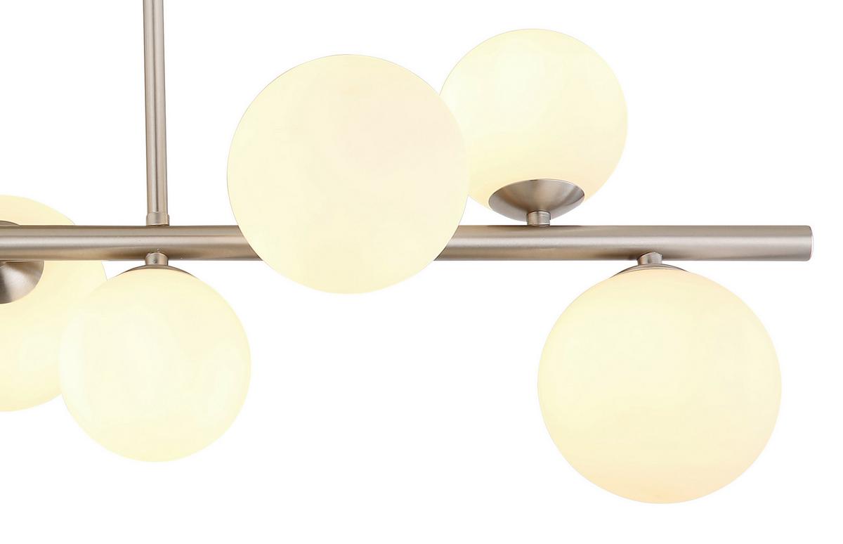 Led Mennyezeti Lámpa 56140-9d - opál/nikkelszínű, Konventionell, Üveg/fém (87/28/37cm) - Globo