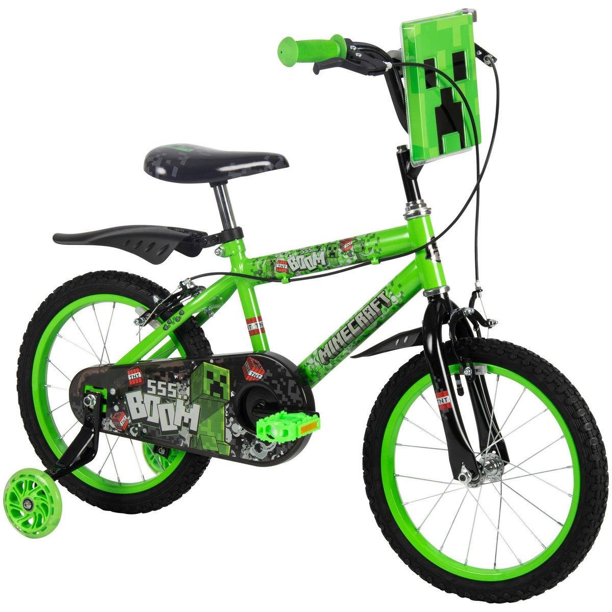Kinderfahrrad Minecraft Grün, 16 Zoll - Grün, Basics, Metall (50/66/101cm)