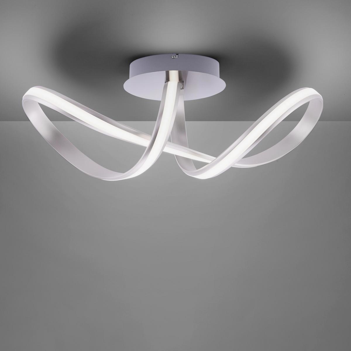 LED-Deckenleuchte Melinda L: 64 cm mit Schalter - Silberfarben, Basics, Kunststoff/Metall (64/25/25cm) - Paul Neuhaus