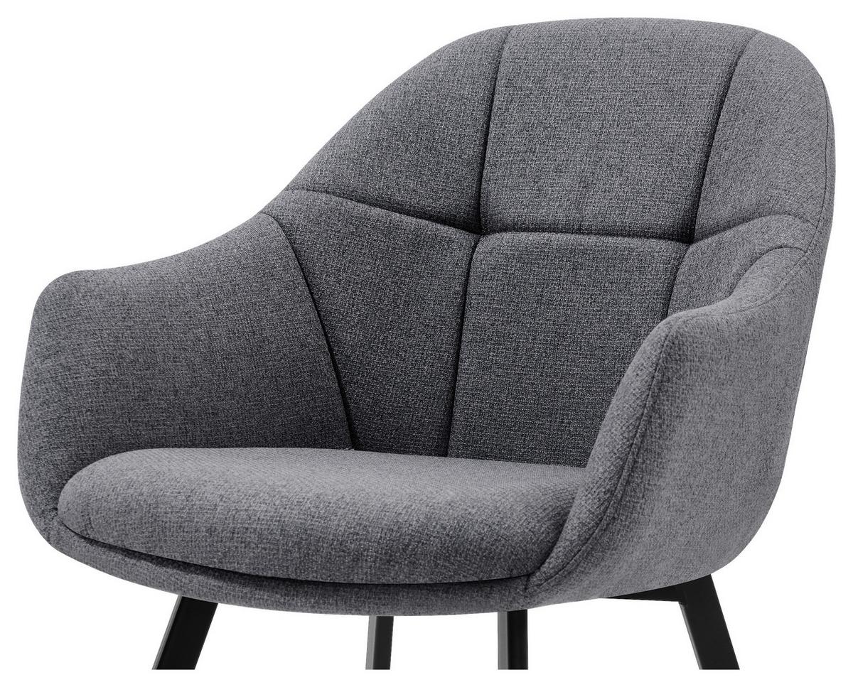 Vierfußstuhl Modo Grau/Schwarz B: 57 cm - Schwarz/Grau, MODERN, Holz/Textil (57/84,5/60,5cm) - Livetastic