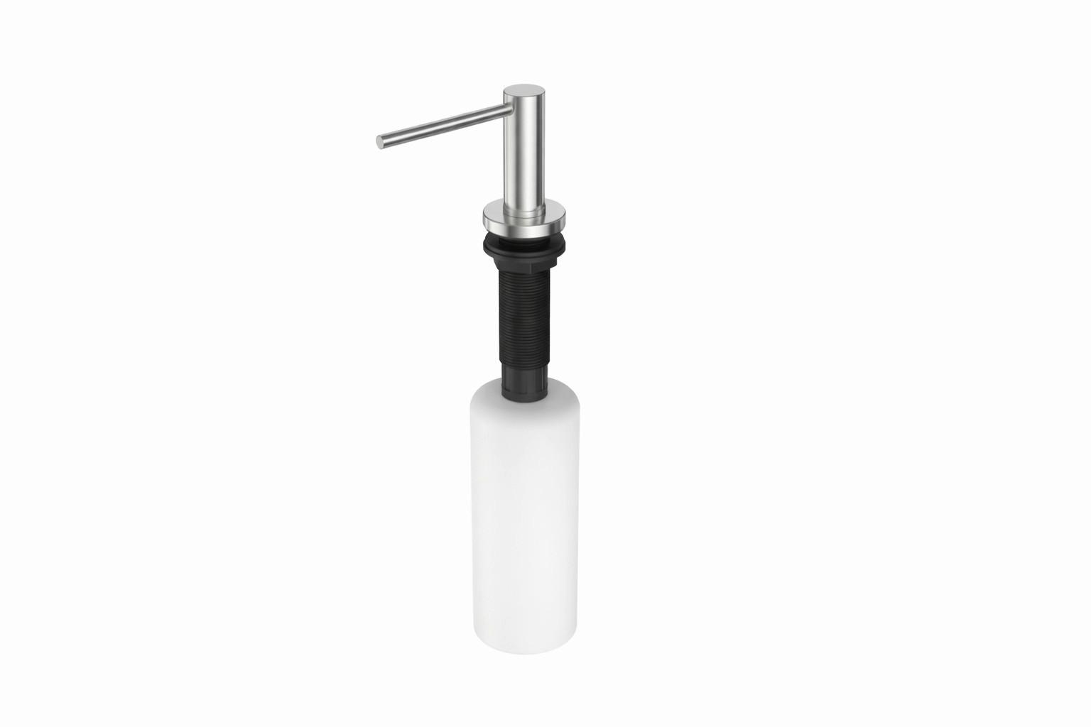 SEIFENSPENDER ARIA - Edelstahlfarben/Weiß, Basics, Kunststoff/Metall (6,4cm) - Schütte