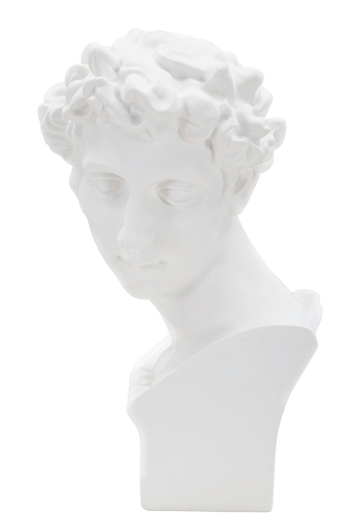 Skulptur Roman Young Weiß, B: 20 cm - Weiß, Basics, Kunststoff (20/30/17.5cm)