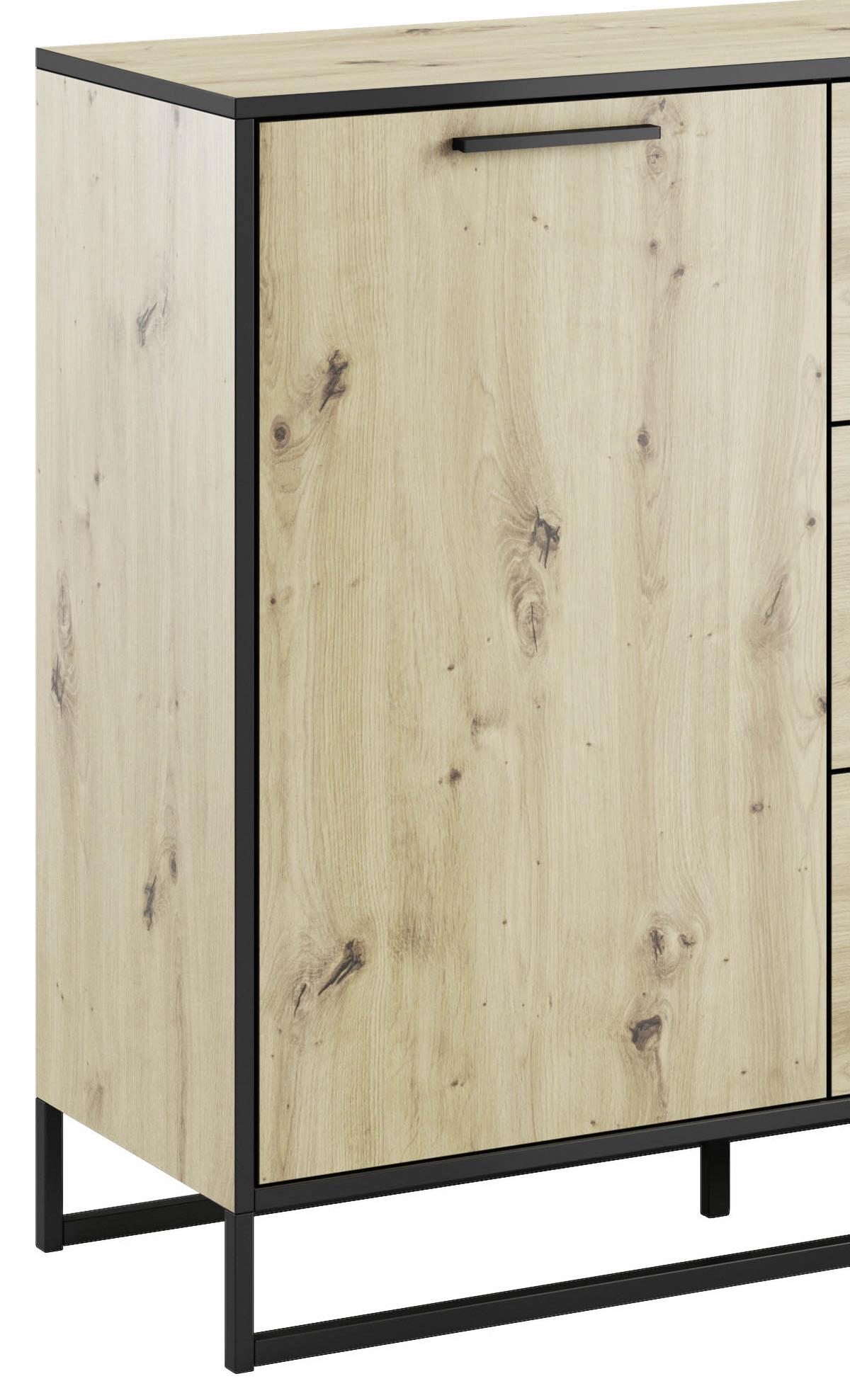 Kommode mit Rahmengestell B 150 cm Brooklyn, Eichefarben - Eichefarben, Basics, Holzwerkstoff (150cm) - P & B
