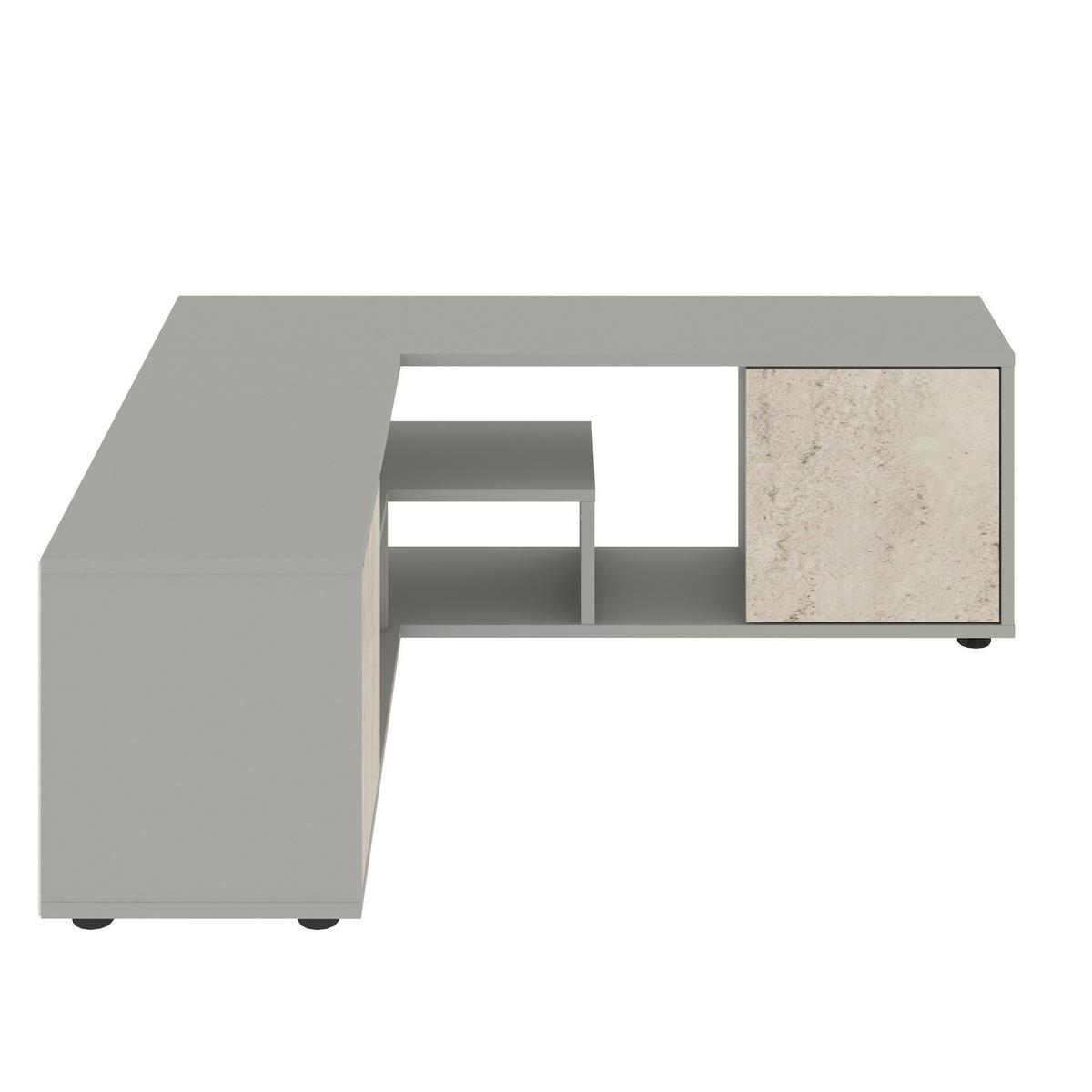 Lowboard Rosa Grau/beige B: 125 Cm - Beige/Grau, Design, Holzwerkstoff (125/40/120cm) - Livetastic