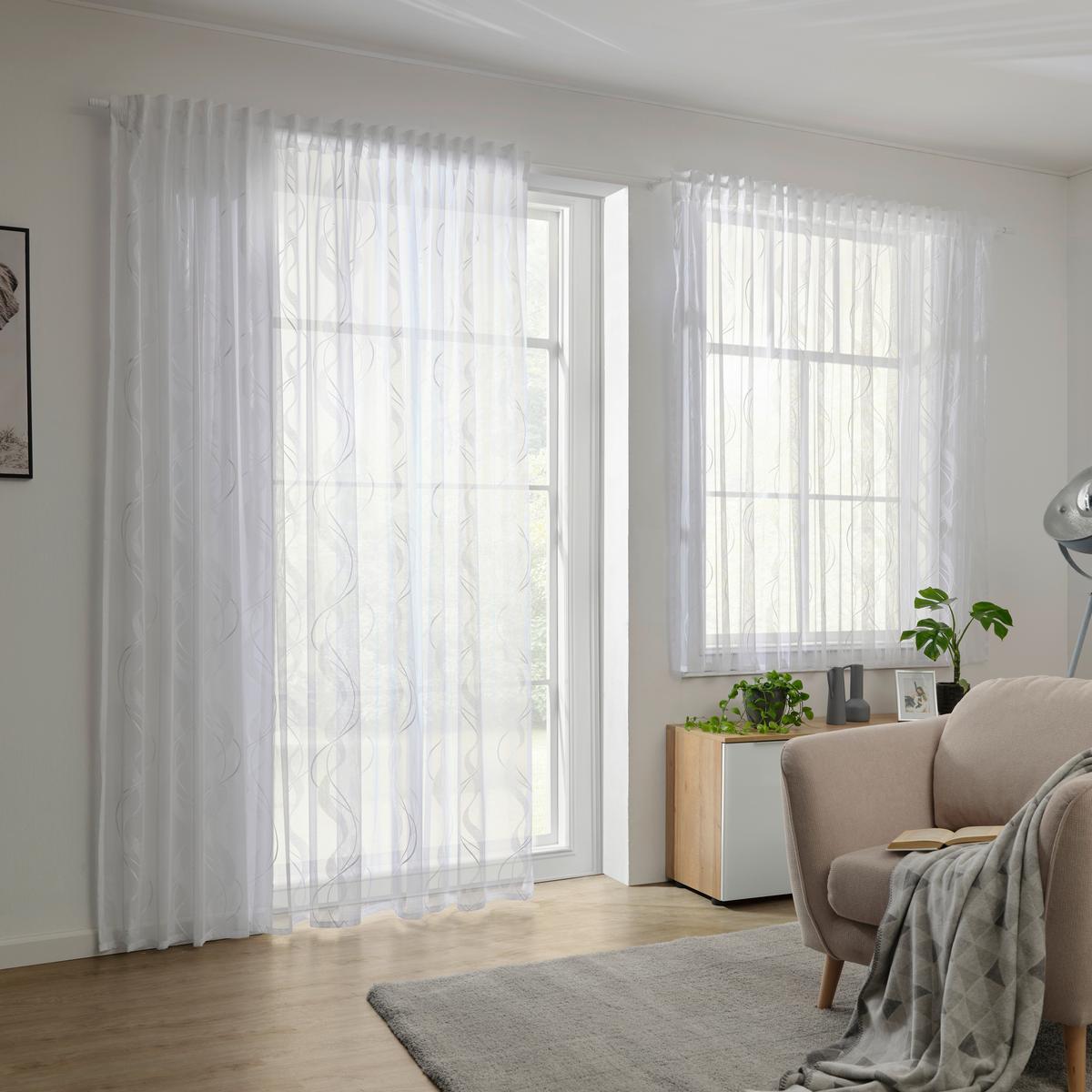 KUSOVÁ ZÁCLONA WAVE STORE 2 - biela, textil (300/175cm) - Modern Living