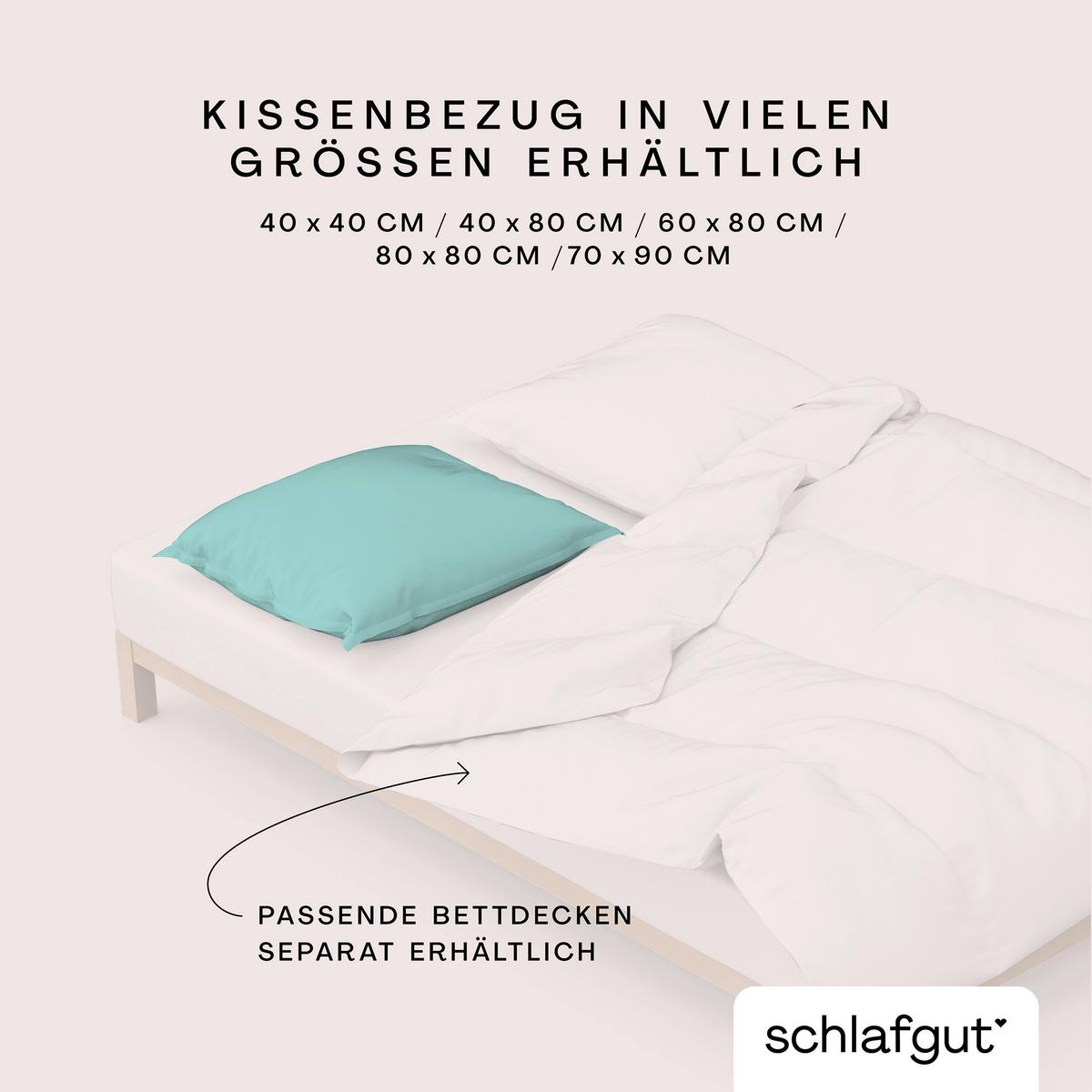 Kopfpolsterbezug Woven Satin - Türkis, Basics, Textil (70/90cm) - Schlafgut