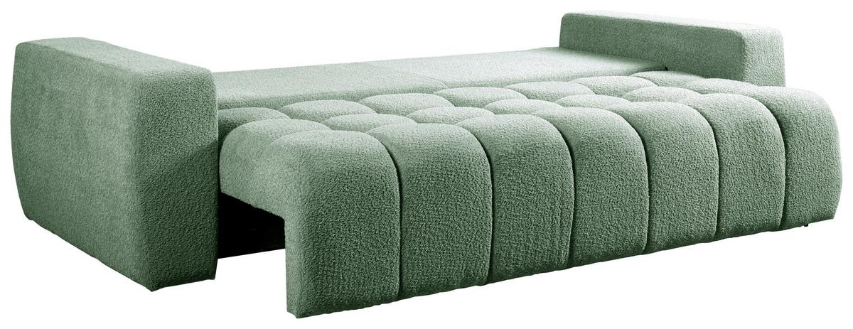 Schlafsofa Cloud Mint B: 250 Cm - Schwarz/Mintgrün, Basics, Textil (250/86/140cm) - Livetastic