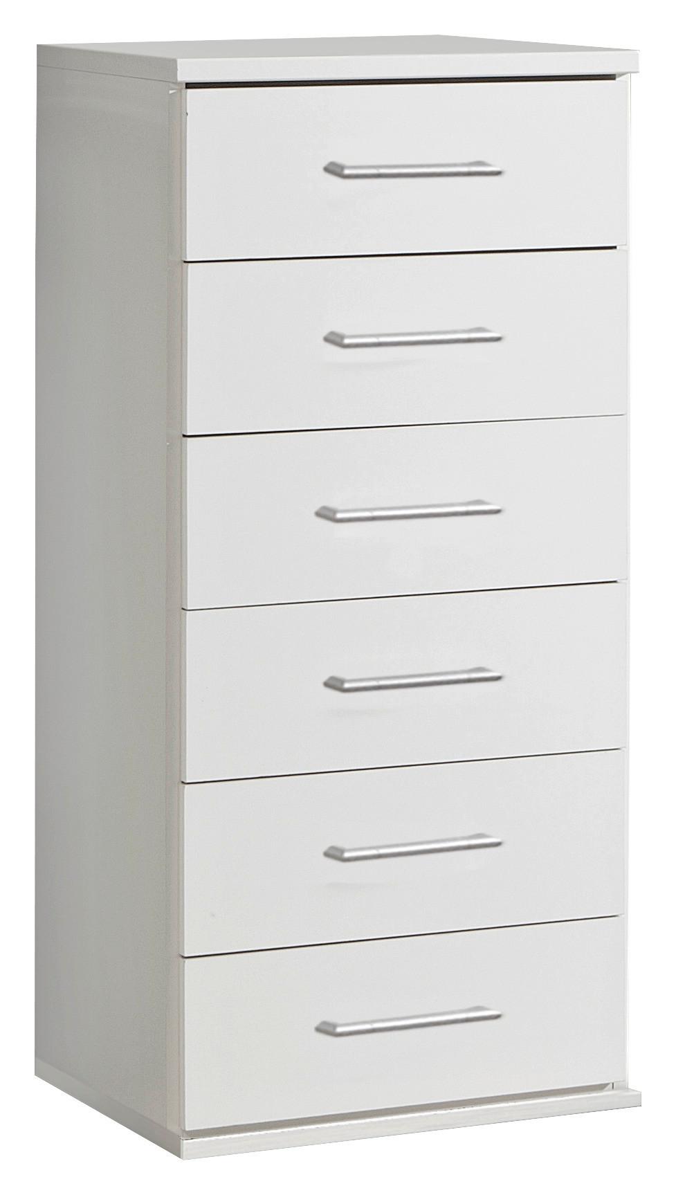 Komoda OSAKA šírka 46cm - biela/hliníková, Konventionell, kompozitné drevo/plast (46/103/40cm) - MID.YOU
