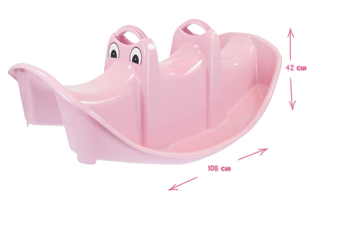 Houpačka BIG ROCKER, š/v/h: 108/42/61cm - světle růžová, Konvenční, plast (108/42/61cm)