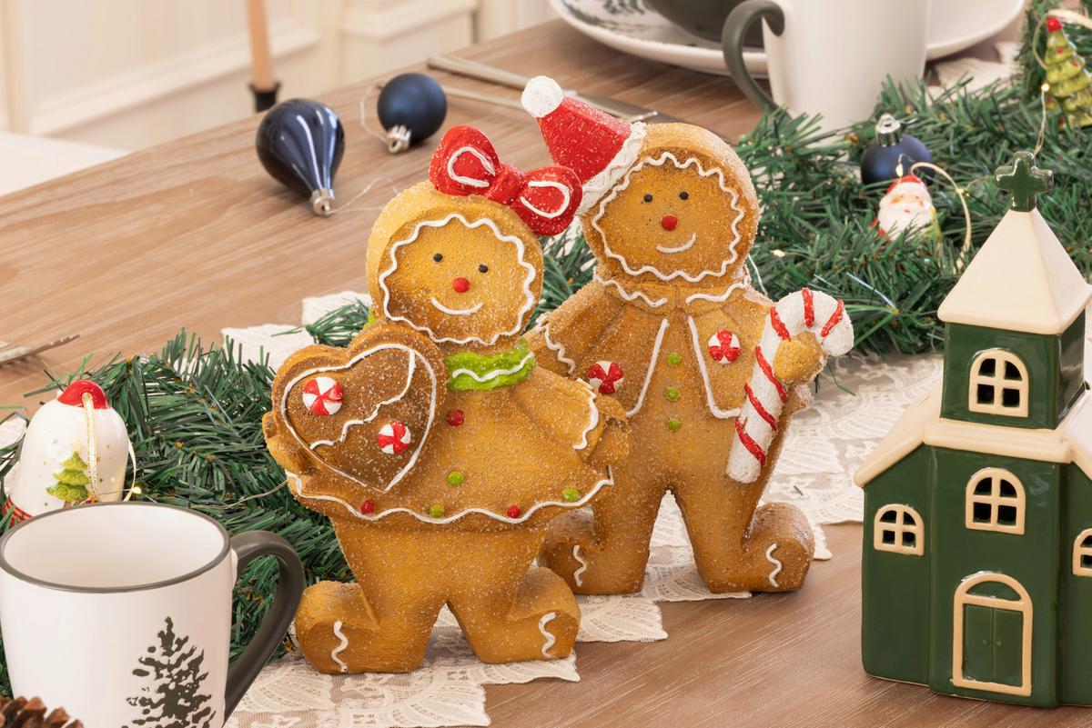 Weihnachtsfigur Lena - Rot/Braun, KONVENTIONELL, Kunststoff (15/6/23cm) - Luca Bessoni