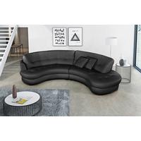 Ecksofa Bretania Schwarz S: 300x113 cm - Schwarz, Design, Leder/Textil (300/113cm) - Livetastic