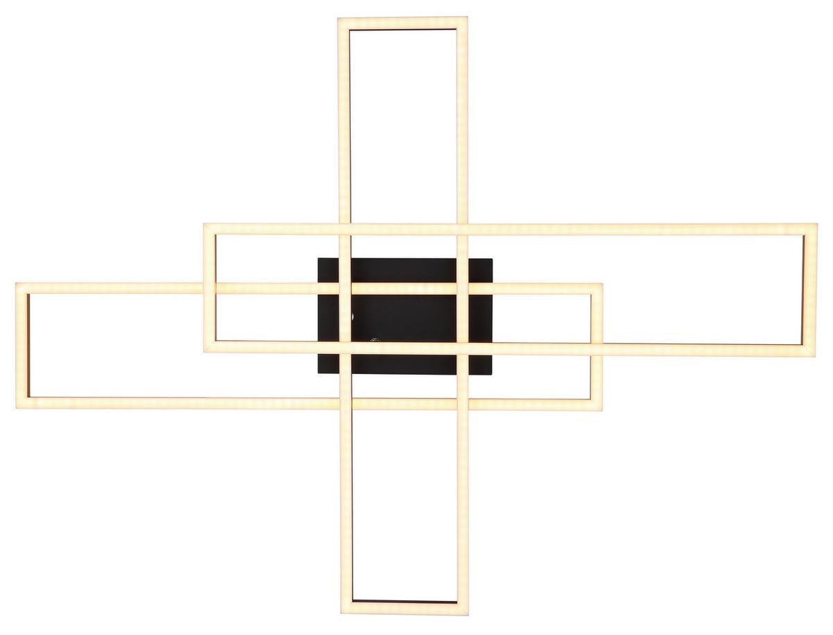 STROPNÍ LED SVÍTIDLO DAKARI - černá/opál, Design, kov/plast (80/60/9.5cm) - Globo