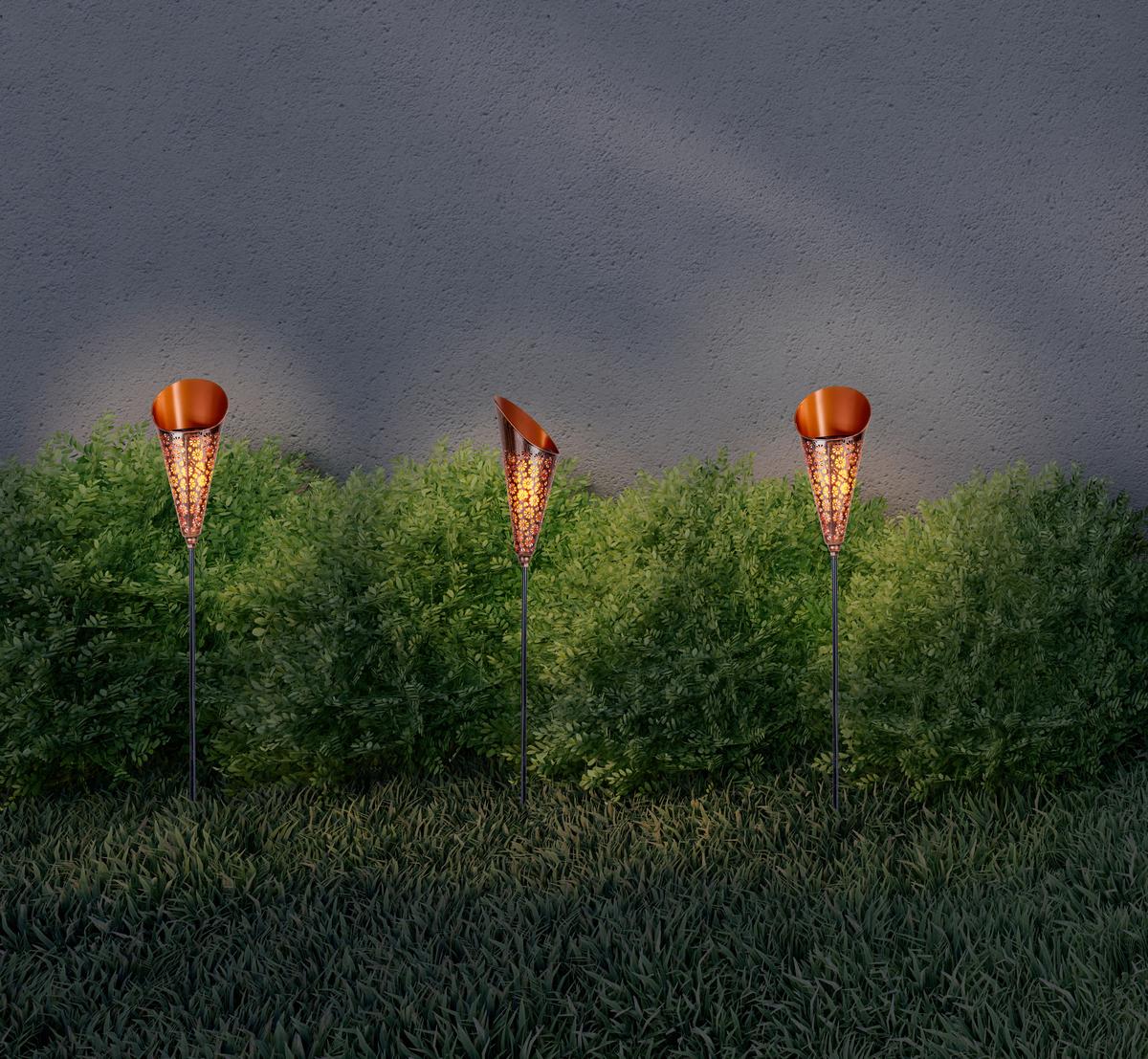 Solarleuchte 5296147 Torch - Schwarz/Kupferfarben, Basics, Kunststoff/Metall (15/12,5/96cm) - Näve