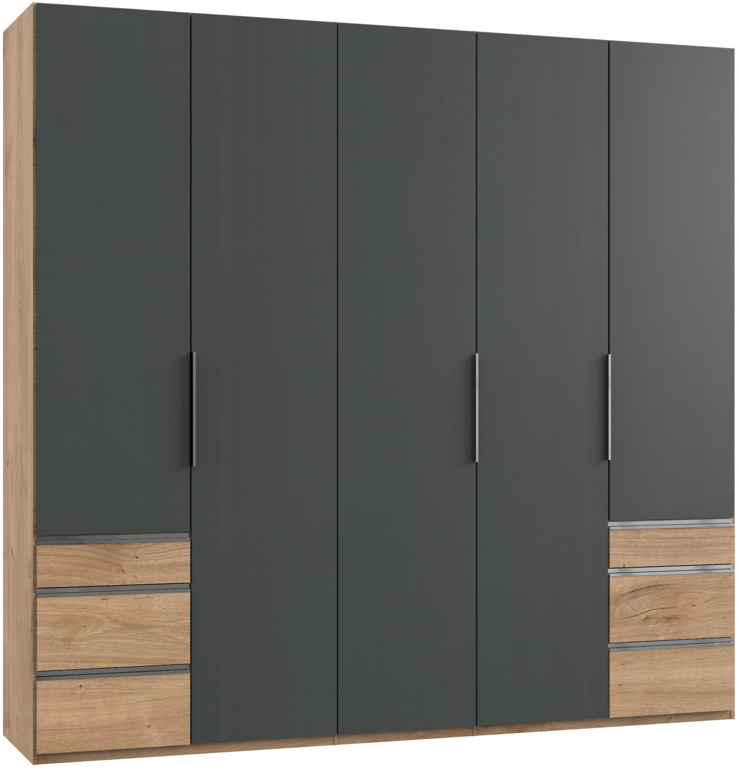Drehtürenschrank 250cm Level, Graphit/eiche Dekor - Eichefarben/Graphitfarben, MODERN, Holzwerkstoff (250/236/58cm) - MID.YOU
