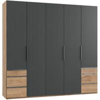 Drehtürenschrank 250cm Level, Graphit/eiche Dekor - Eichefarben/Graphitfarben, MODERN, Holzwerkstoff (250/236/58cm) - MID.YOU