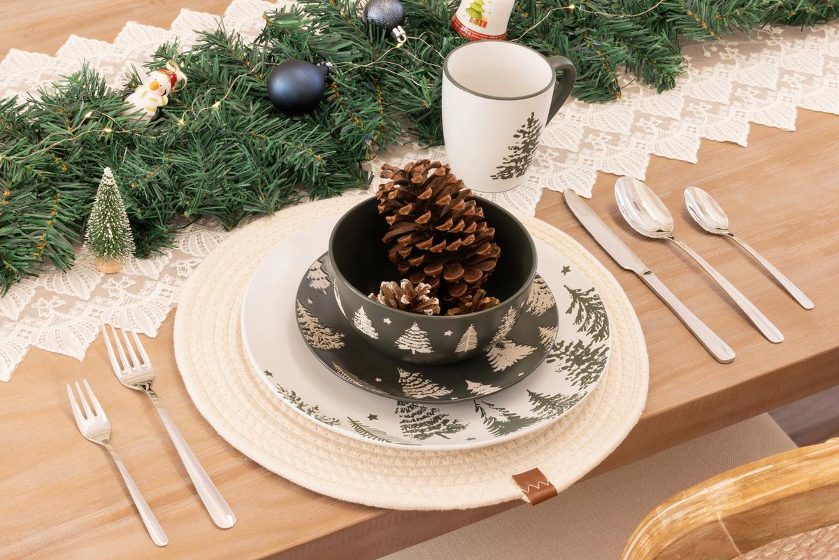 Dessertteller Mauna - Dunkelgrün/Weiß, Basics, Keramik (19,5cm) - Luca Bessoni