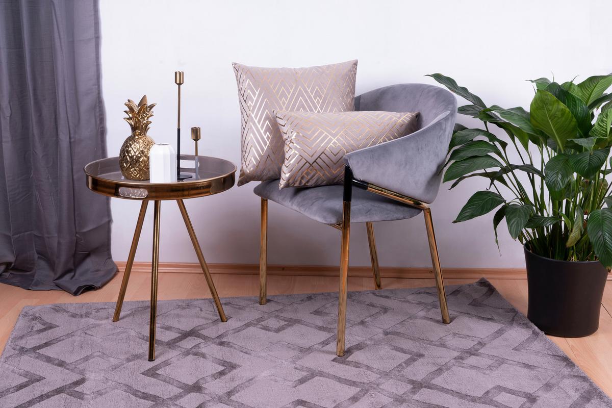 Zierkissen Prisma 30/45x50/45 cm Polyester Taupe/Goldfarben - Taupe/Goldfarben, KONVENTIONELL, Textil (30x45/50x45cm)