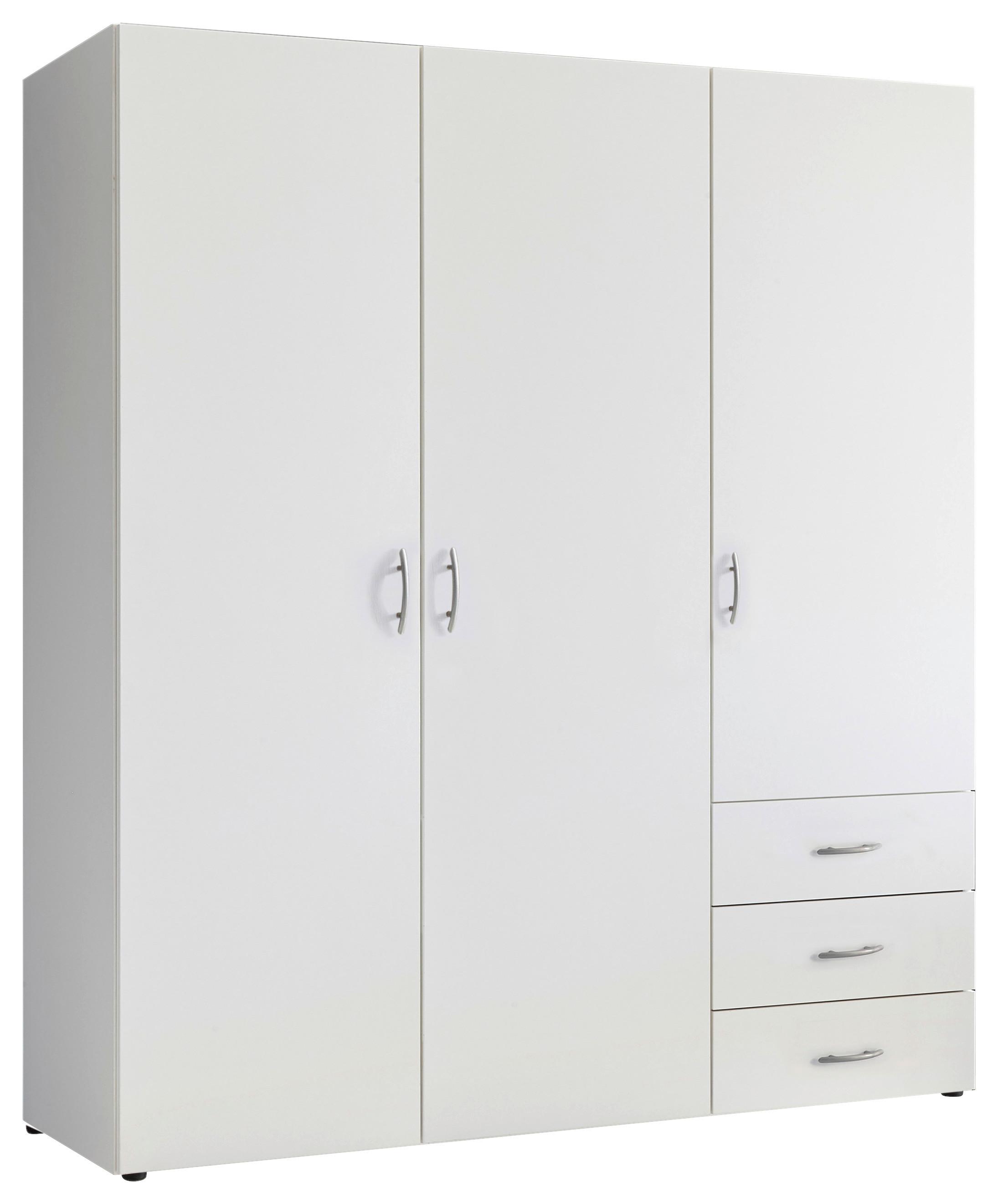 Drehtürenschrank Mit Laden B: 150 Cm Harry Weiß - Weiß, MODERN, Holzwerkstoff (150/176/51,3cm) - MID.YOU