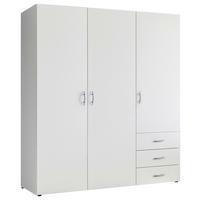 Drehtürenschrank Mit Laden B: 150 Cm Harry Weiß - Weiß, MODERN, Holzwerkstoff (150/176/51,3cm) - MID.YOU