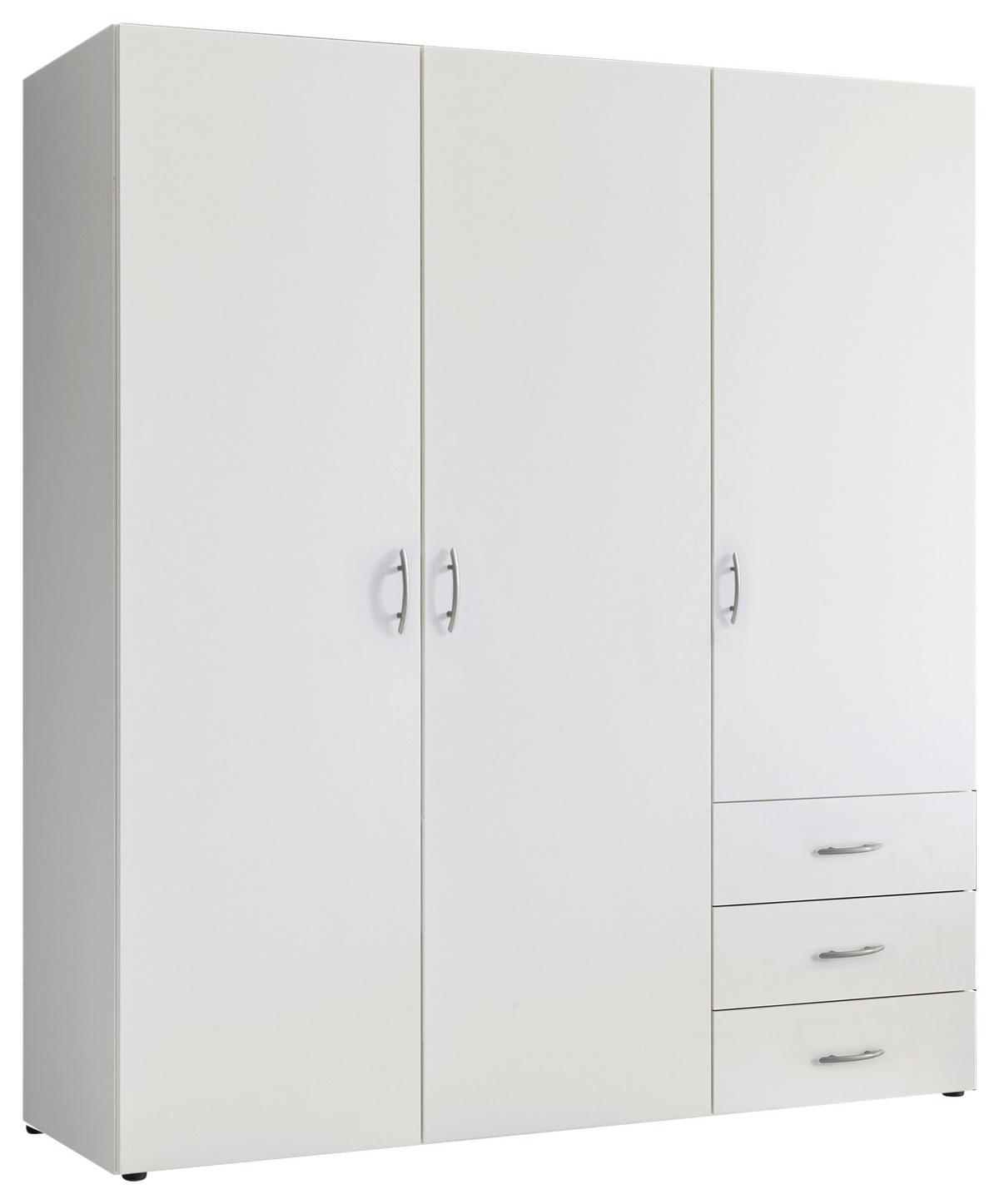 Drehtürenschrank Mit Laden B: 150 Cm Harry Weiß - Weiß, MODERN, Holzwerkstoff (150/176/51,3cm) - MID.YOU