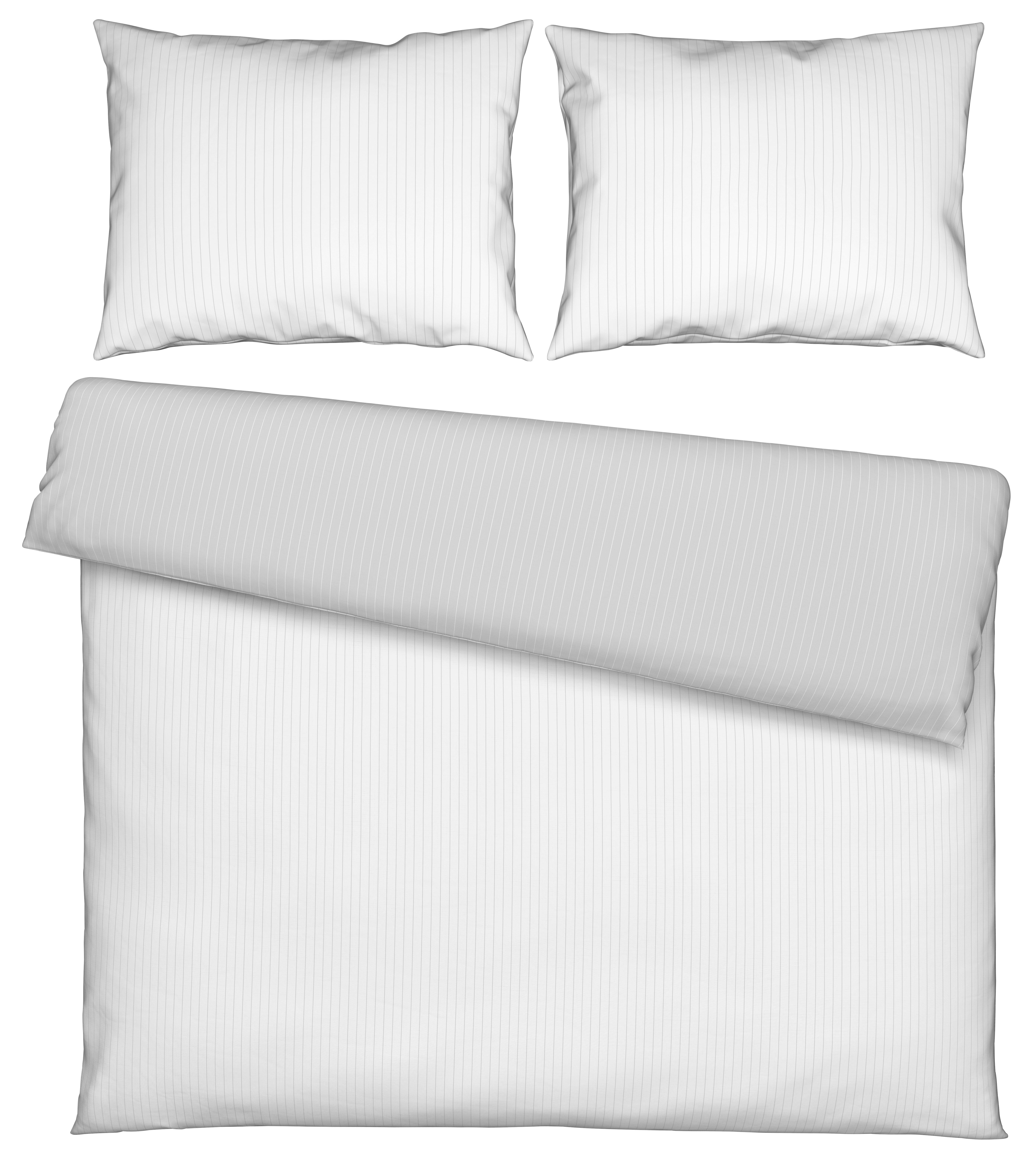 Povlečení Twill XXL, 2x70/90 200/220cm - bílá/světle šedá, Moderní, textil (200/220cm) - Mömax