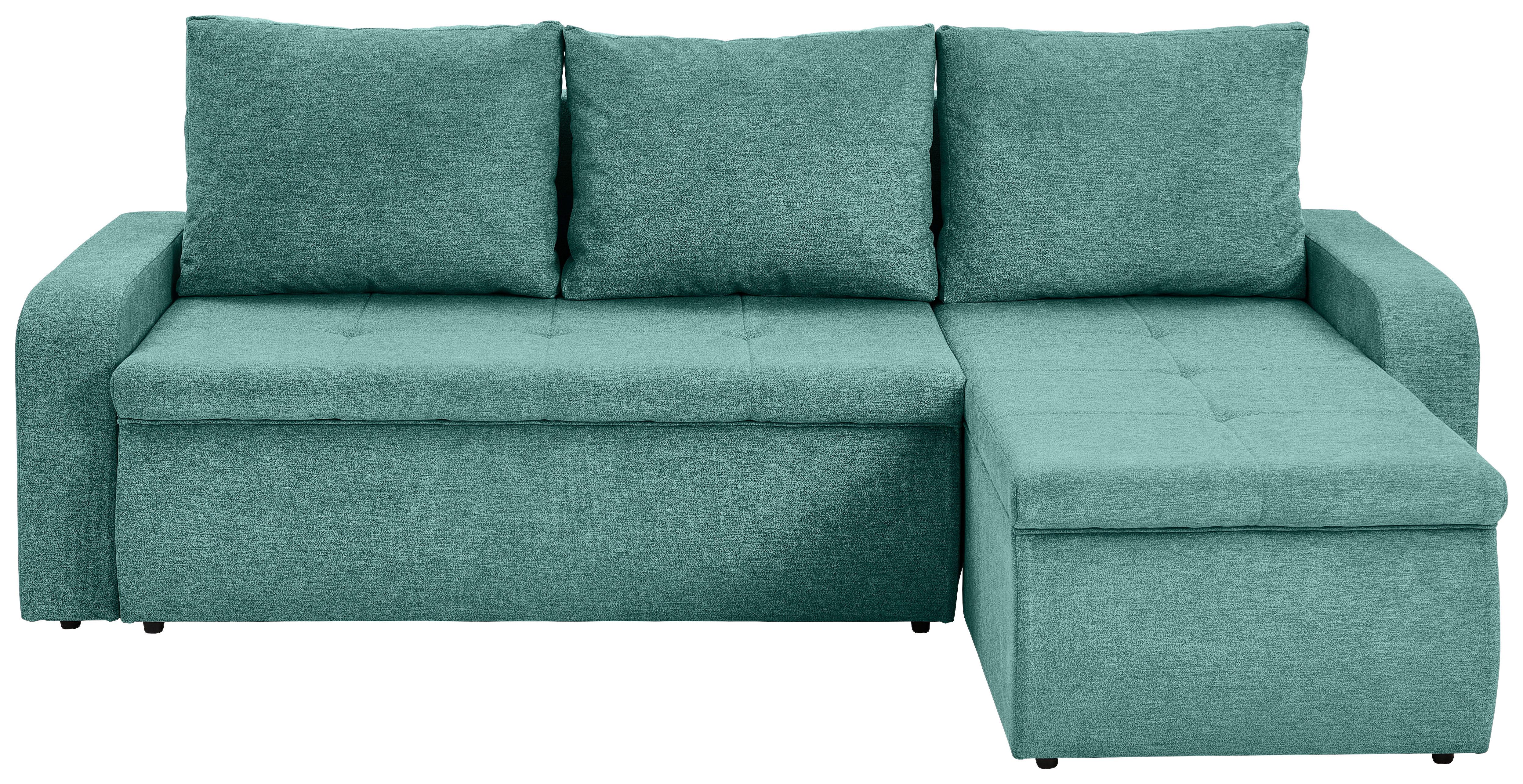 Ecksofa Larisa Mintgrün S: 235x158 cm - Schwarz/Mintgrün, KONVENTIONELL, Textil (235/158cm) - P & B